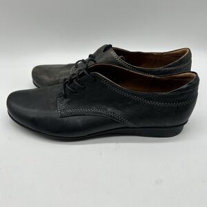 Taos Gray Black Leather Lace Up Oxford Shoes Women's 37 US 6.5 Comfort Casual